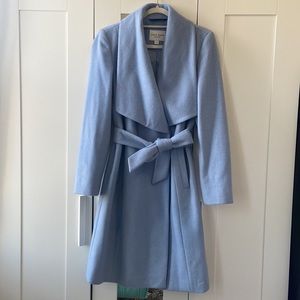 Cole Hana Ice Blue wool wrap coat
